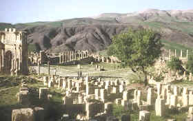 Restos romanos en la antigua ciudad de Djemila