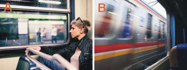 ¿Quién se mueve? A) ¿nuestro tren o el pasajero que está en el andén? B) ¿nuestro tren, el tren con el que nos cruzamos, ambos..?