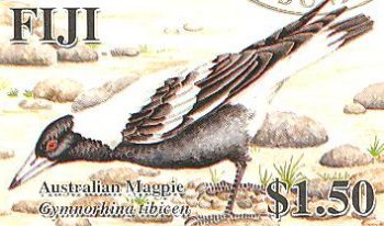 Filatelia: Pájaros del Pacífico: Mekepai gymorhina tibicen