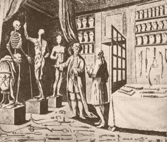CUERPO HUMANO. En el siglo XVI, paralelamente al conocimiento del origen de algunas enfermedades se estudió el cuerpo humano y se fabricaron los primeros útiles de cirugía.