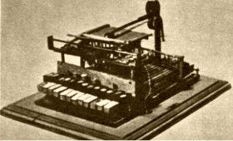 CIMBALO ESCRIBIENTE: El primer artefacto creado por Rovizza, que, perfeccionado, llegó o ser la máquina de escribir.