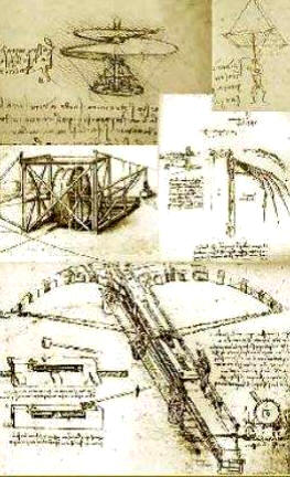 Dibujos de Leonardo con variados diseños para tierra, mar o aire