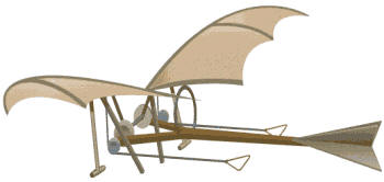 Diseño original del ornitóptero de Leonardo y recreación
